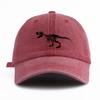 pc Black T Rex Print Washed Baseball Cap for Adults  Minimalist Retro Style Casual Soft Adjustable Dad Hat Perfect As Gift