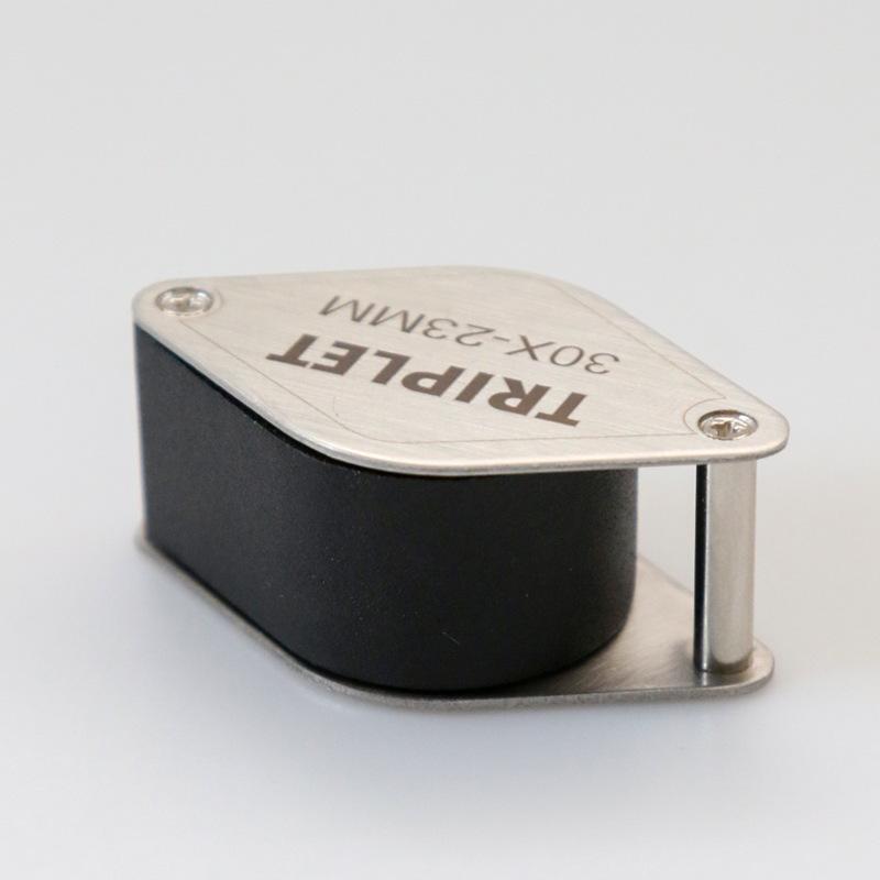 

Double-Layer Lens Cultural Relic Identification Magnifying Glass Wire Drawing Process Portable Jewelry High-Power Loupe 30x