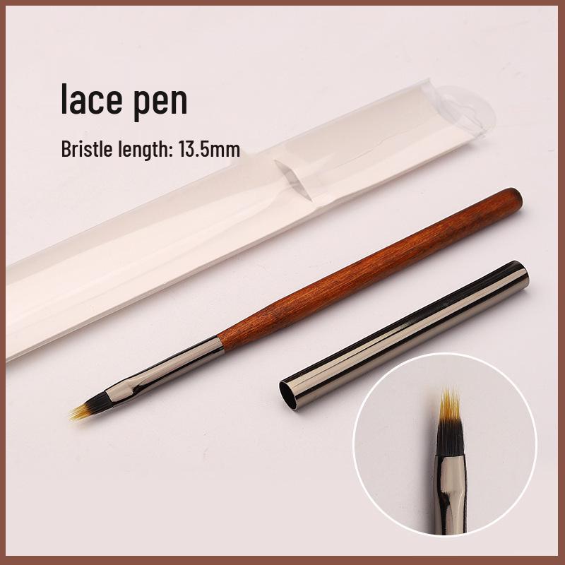 

Sandalwood Handle Nail Art Brush Set - Liner, Round & Flat Head for Gel Polish & Gradient Designs