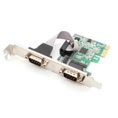 Placă serială cu porturi duble PCI-E la RS232 pentru expansiune PC, adaptor de comunicare serială PCIe cu 9 pini DB9. Adăugați 2 porturi seriale cu această placă PCIe.