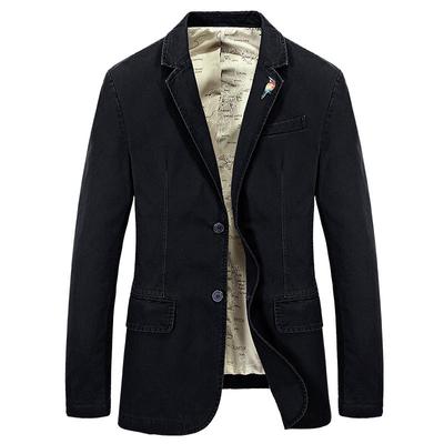 Men 'S Casual Youth Solid Color Suit Worker Jacket 