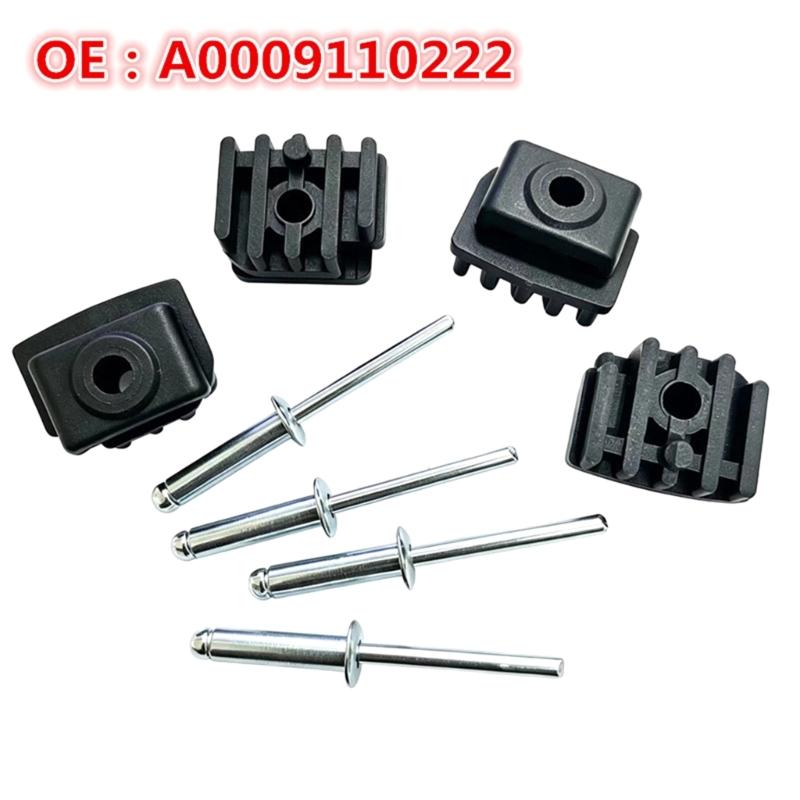Seat Track Guide Repair Kit, 8-Piece Polyethylene Block and Metal Fastener Set with Part Reference A0009110222 for Worn Rail Parts
