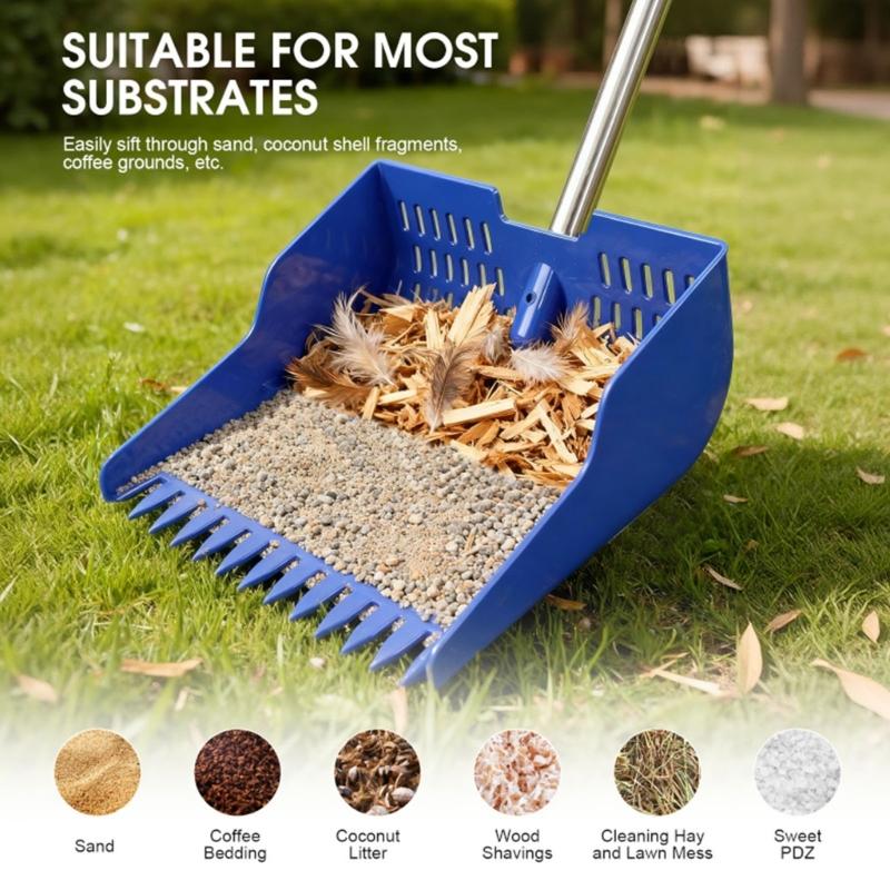 Adjustable Chicken Manures Scoops Rakes Poultry Poop Scooper for Durability in Poultry Farm Cleaning Task Multiuse Cleaner