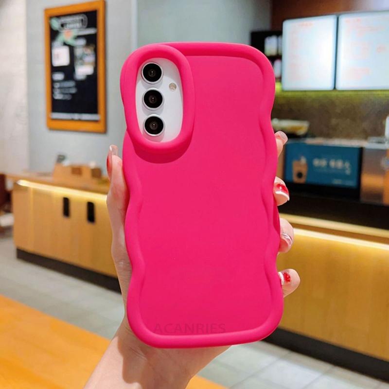 

A 15 25 35 55 14 54 Cute Candy Wavy Silicone Case For Samsung Galaxy A15 A25 A35 A55 A14 A24 A34 A54 5g A05s Soft Back Cover S24 S24 Plus