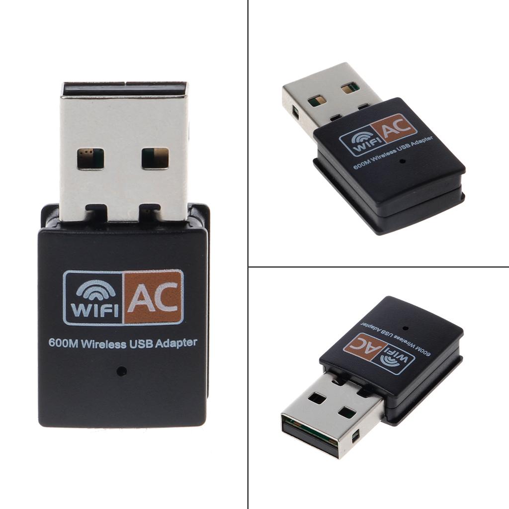 WIFI Adapter 600Mbps AC600 USB Wireless Network Card for Win 7 8 8.1 10 XP Vista for Mac 10.4-10.11 TV Receiver Accessor