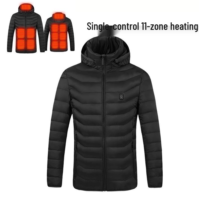 Men's Dual-Control USB Heated Cotton Coat with Nine-Zone Electric Heating