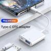 2 In 1 Splitter Data Sync Power Supply USB 3.0 PD Fast Charging Type-C OTG Adapter Converter