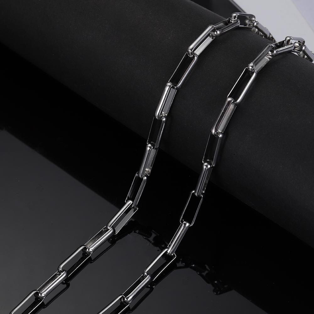 1Meter Stainless Steel Chain for Necklace Jewelry Making DIY Rolo Cable Link Curb Chains Thick Chain Man Bracelet Accessories