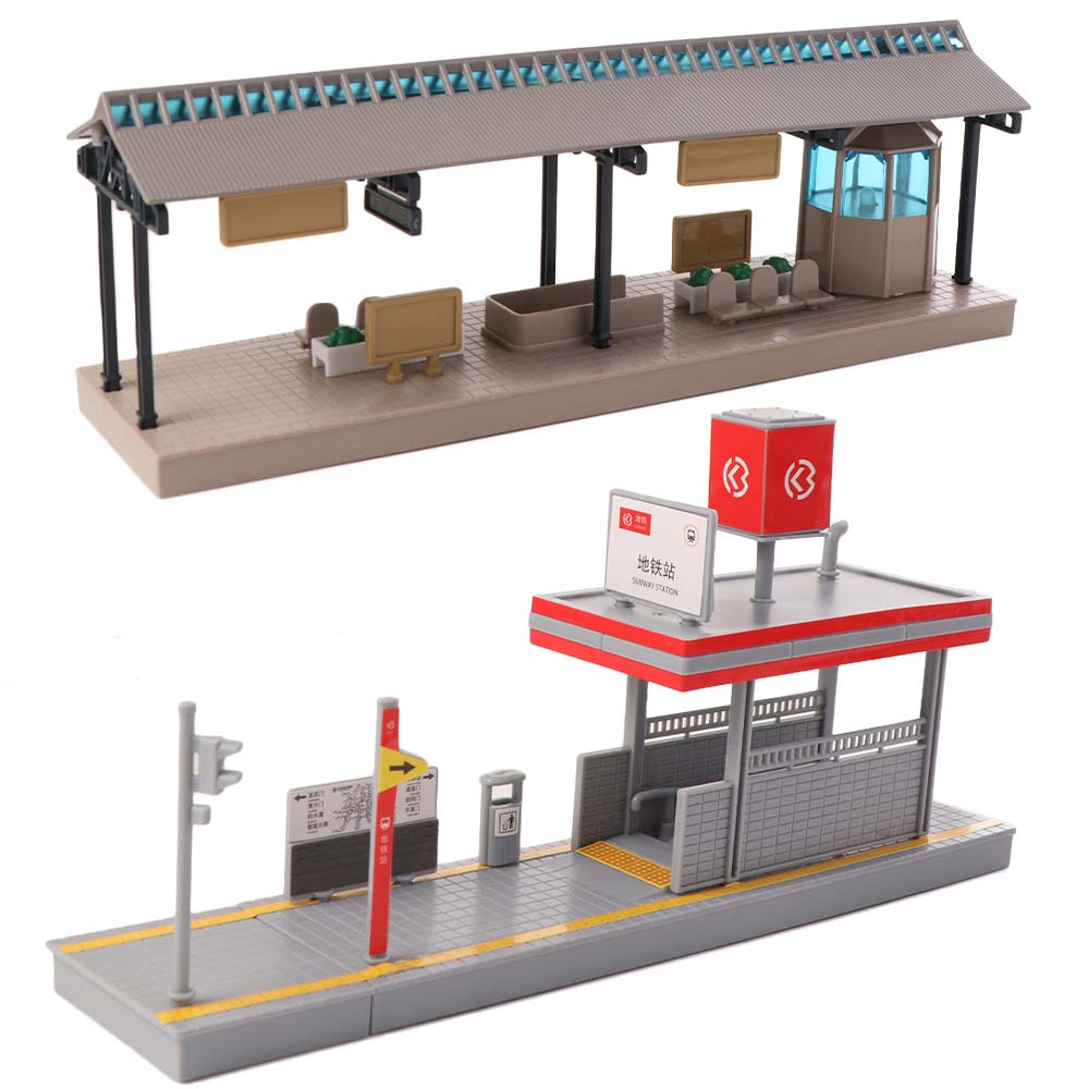 1:64 Scale Miniature Subway Station Simulated Architecture Scene Model Children Gift
