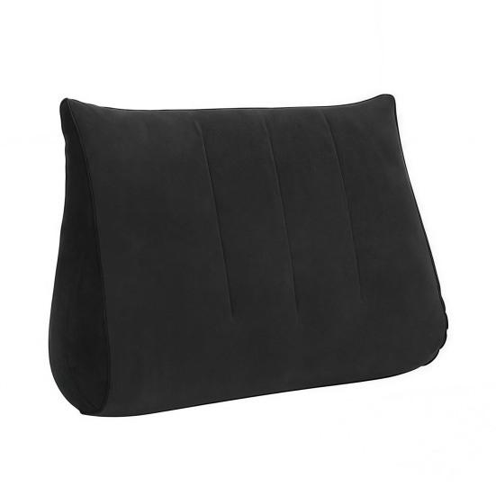 Inflatable Pillow Leak-proof Thicken Inflatable Wedge Pillow Lumbar Support Portable Travel Flocked Triangular Sleeping Cushion чёрный