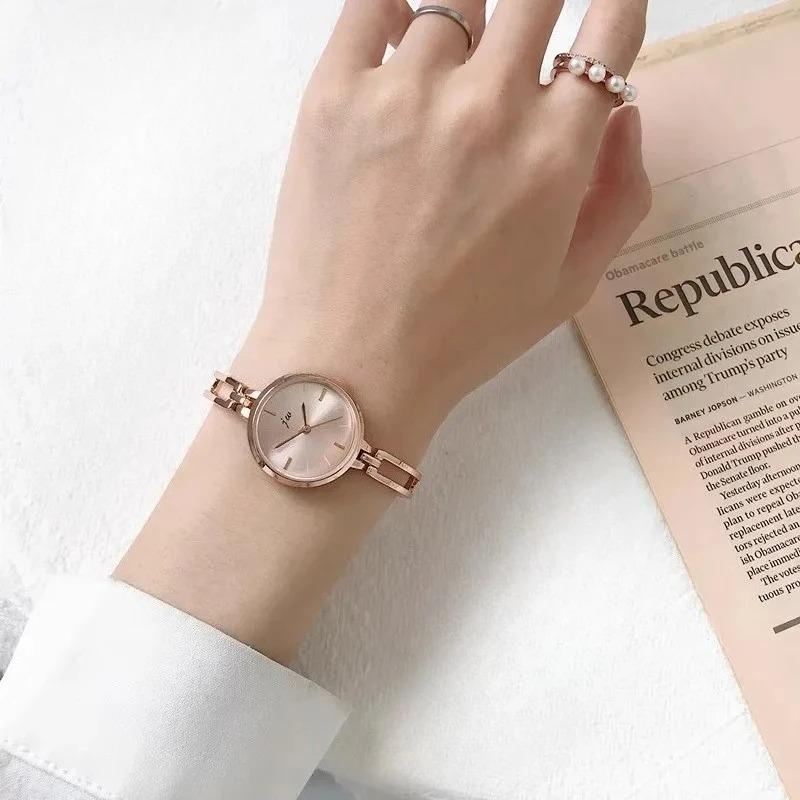 Reloj para Mujer Simple Redondo Acero de Alta Calidad Correa Pulsera Relojes de Cuarzo Moda Femenina Relojes de Pulsera Reloj Relogio Feminino