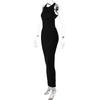Summer New Sleeveless Backless Slim Fit Sexy Dress Women Elegant Solid Casual Party Club Long Dresses Women Vintage Fashion Knitted Ladies Dress 26529
