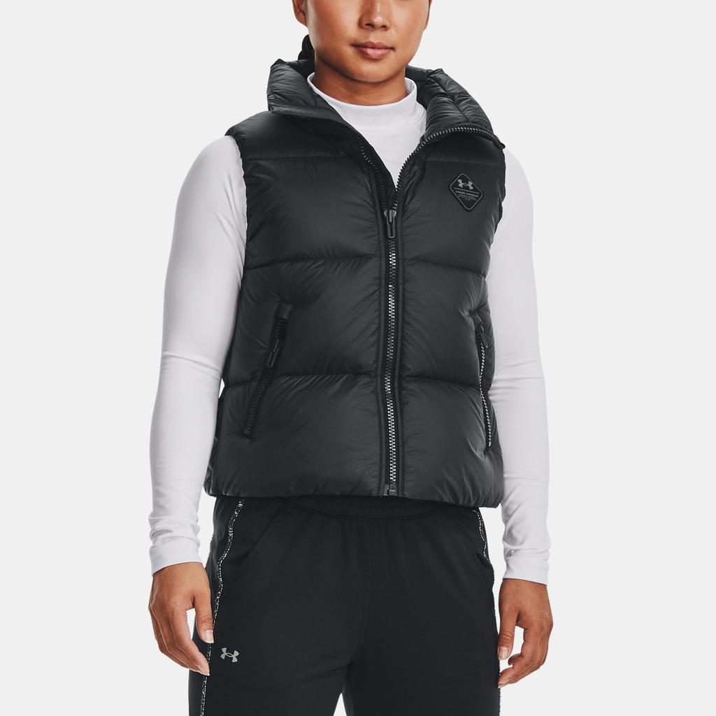 Under Armour Ua Storm Coldgear® High Neck Logo Print Down Vest Women Vests Black 1375456-001