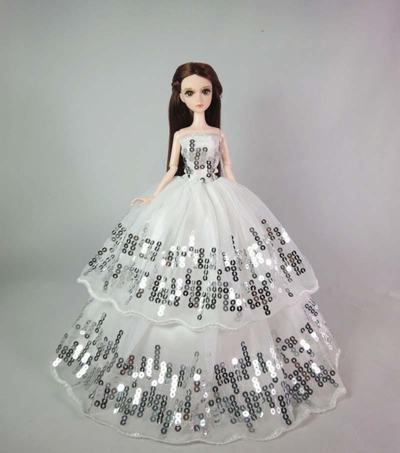 15pcs/lot Doll Accessories For Barbie Doll Outfits = 5pcs Wedding Dresses & 10pairs Shoes 1/6 Doll Clothes For Barbie Dolls