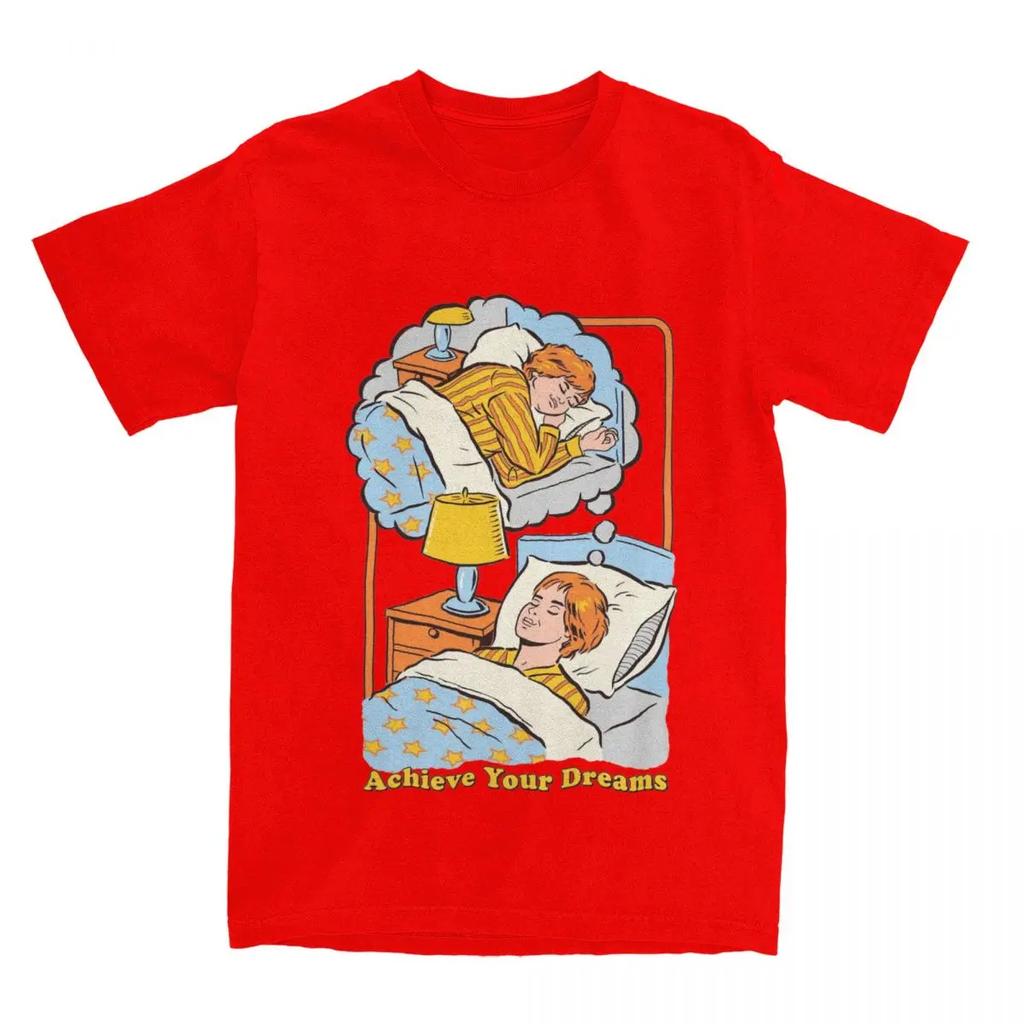 Men Women Achieve Your Dream Funny Parody Graphic T Shirt Apparel Casual Pure Cotton Fun Sleeping Joke Tee Shirts Clothes New
