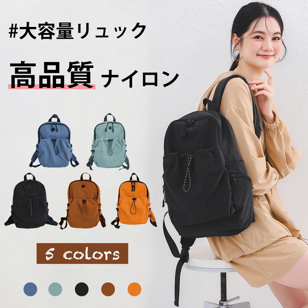 Mochila Pequena Feminina ROSE NOIRE, Cabe em Laptops de 15,6 polegadas, 8 Bolsos, 370g, Leve, Estilosa, Grande Capacidade, Impermeável, Tamanho A4, Nylon