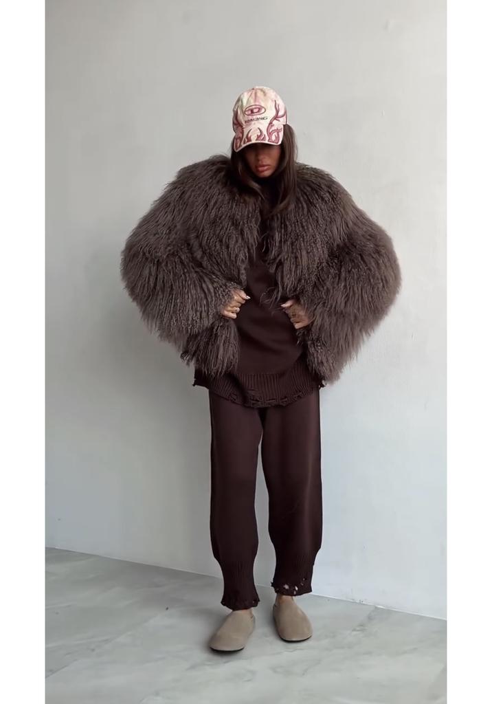 Autumn and winter thickened artificial fur imitation fur coat wool coat lamb wool women's plush coat