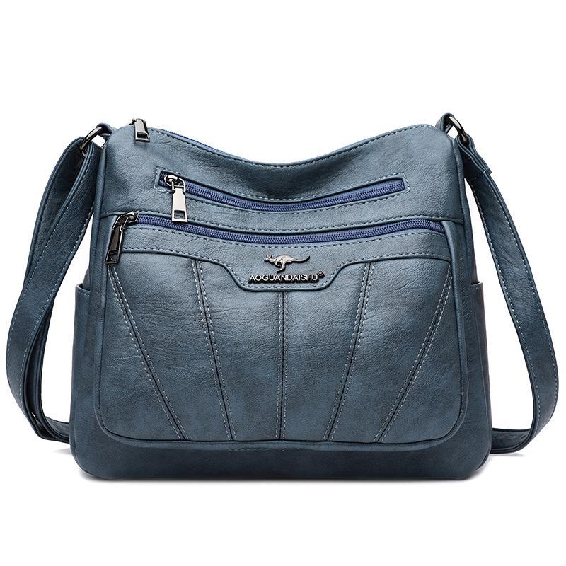 

2026 Women s Korean Embroidery Shoulder Messenger Bag - Stylish, Spacious, Ideal for Middle-Aged Moms синий