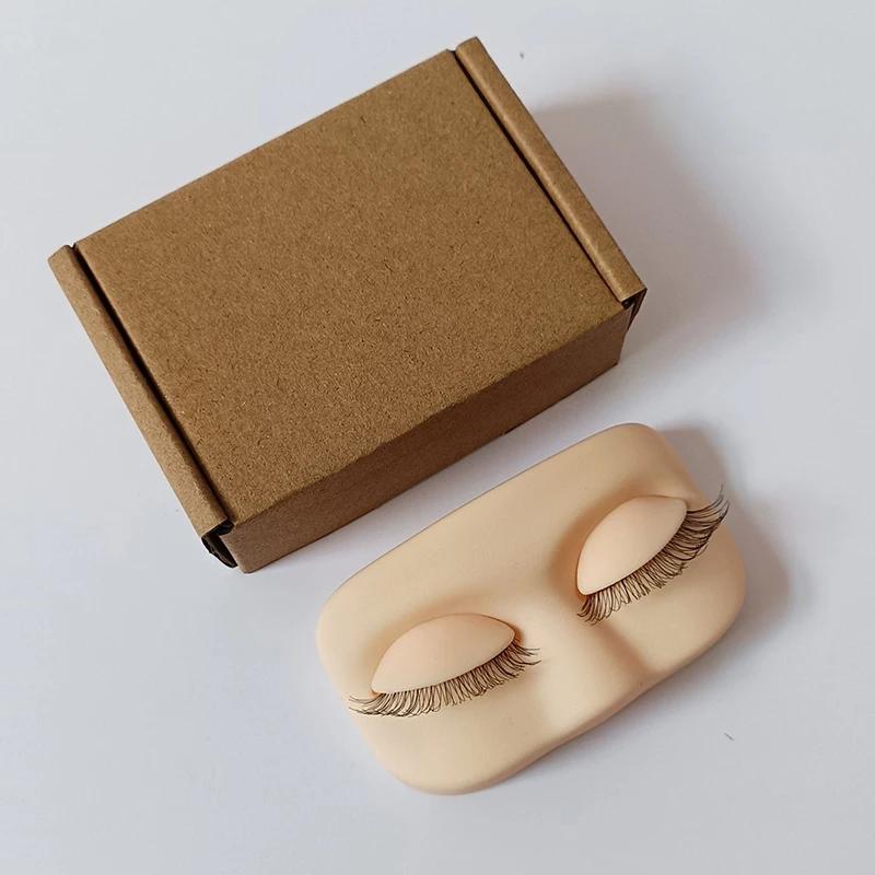 

Mini Lash Practice Eyelash Replacement Training Head Flat Model With Removable Eyelids With False Eyelashes Head Extension