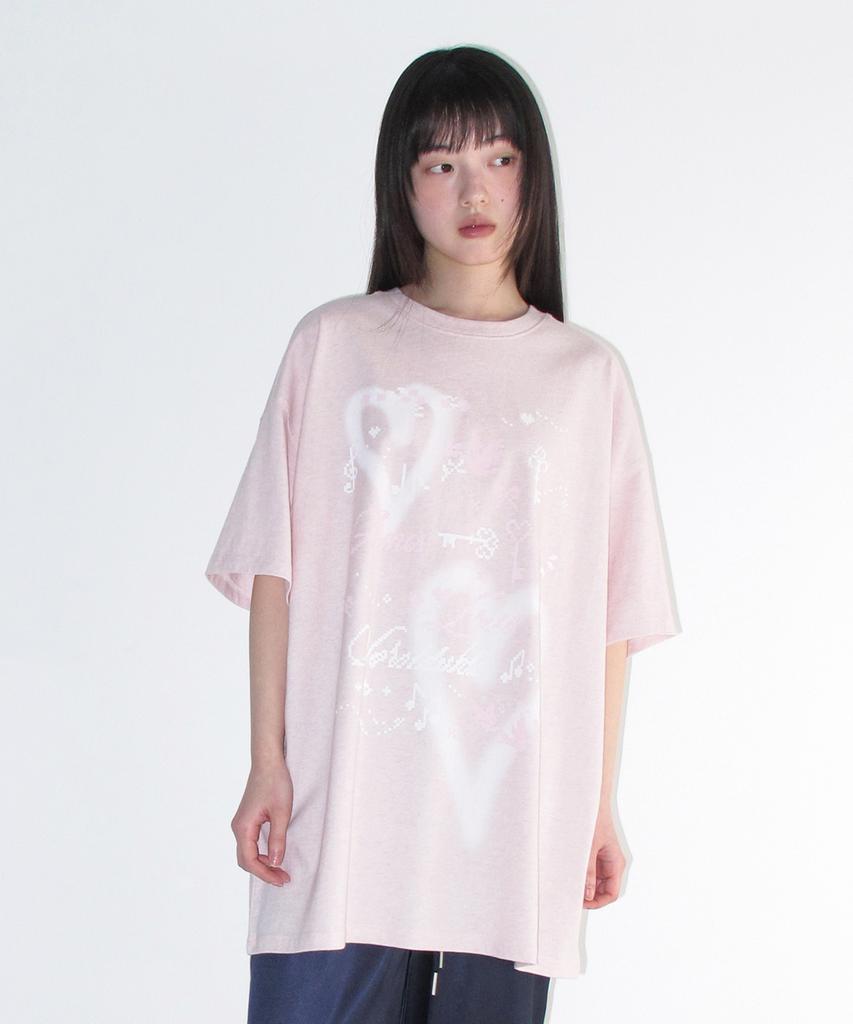 AMES-WORLDWIDE Heart Pixel Art Tee Pink