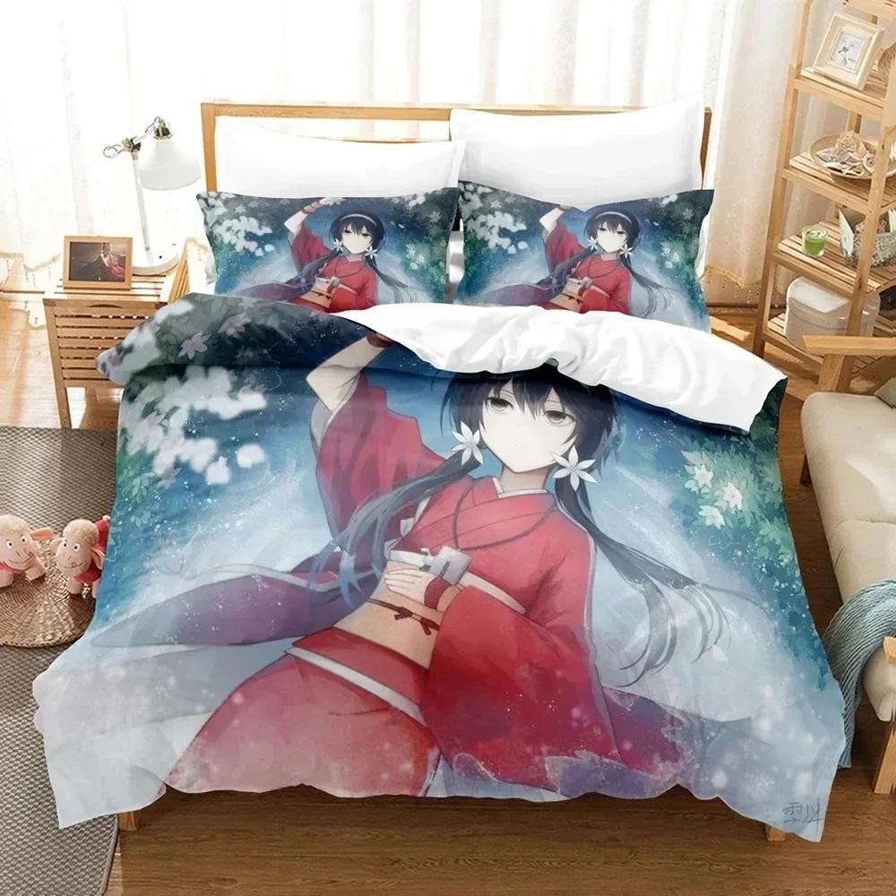 

3D Anime Bungo Stray Dogs Bedding Set Duvet Cover Sheet Printed Bed Set Pillowcase Bed Full Queen King Size Comforter Bedroom 135x200cm