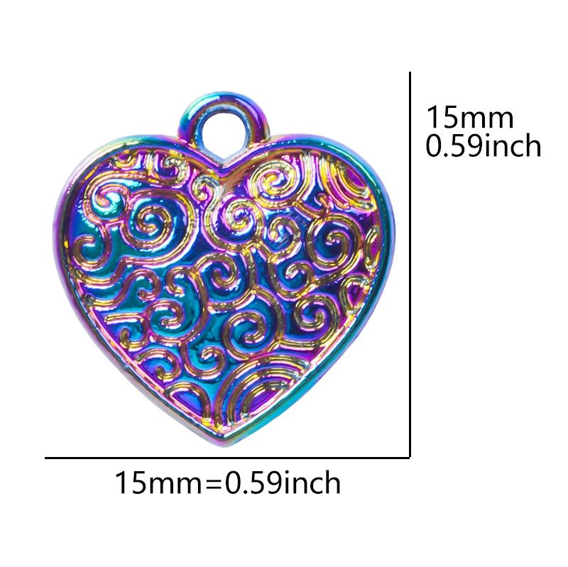 

5pcs Rainbow Hearts Charms For Jewelry Making Supplies Wing Heart Love Shovel Pendant Handmade Vintage Accessories For Women Men