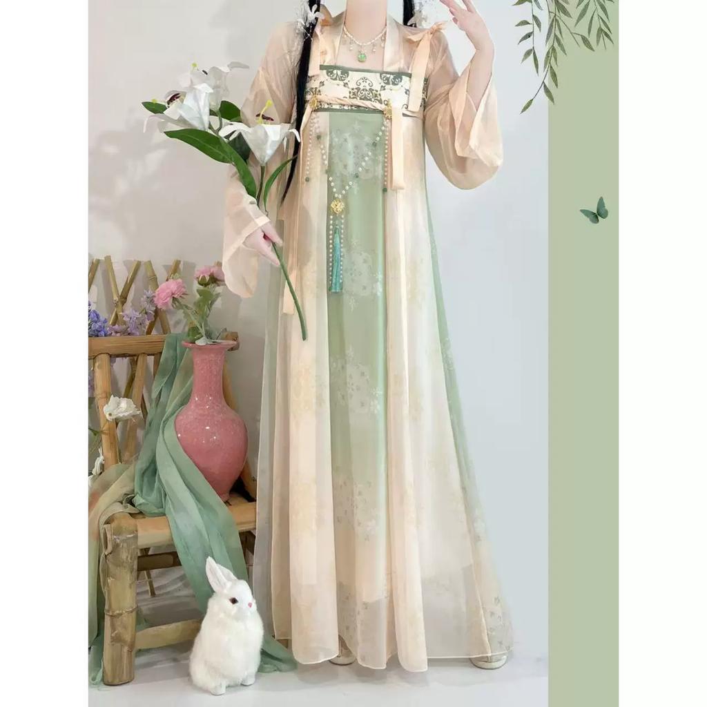 Women's Tang Dynasty Hanfu Set, Elegant High Waist Ruqun Skirt, Fairy Hanfu For Daily Spring Summer Wear