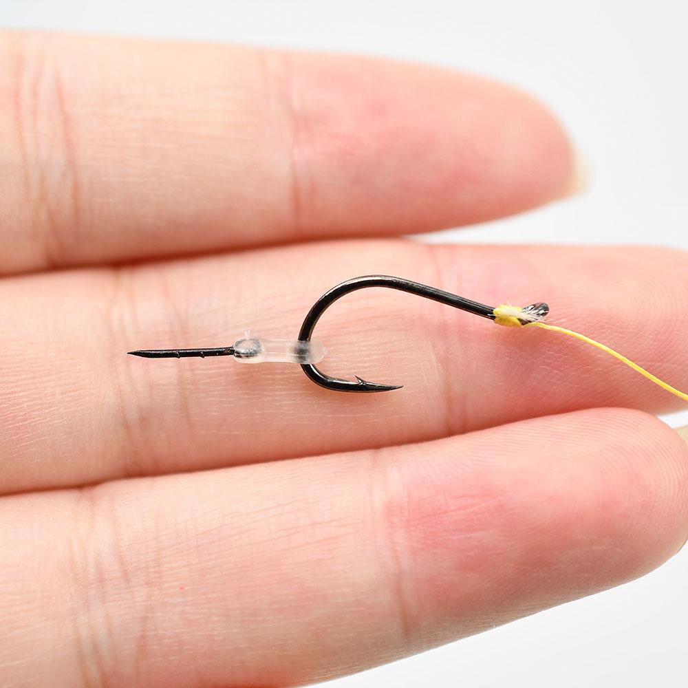 12pcs Metal Bait Spike Carp Fishing Hook Bait Sting Boilie Pin with Clear Rubber Corn Ronnie Hair Rig