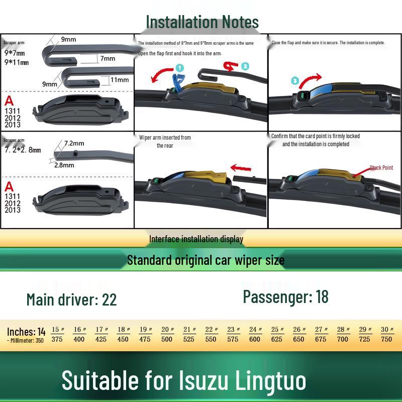 Isuzu Rexton Silent Wiper Blade - Original Wiperless Rubber Strip