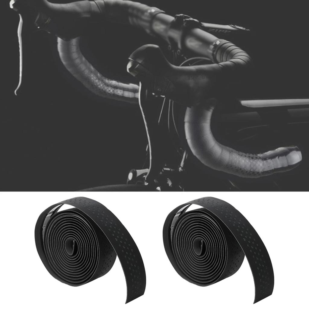 Rutschfeste PU Rennrad Lenkerbänder Weich Atmungsaktiv Mountainbike Lenkerwicklung(Schwarz)