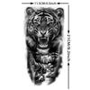 1 Sheet Scary Tiger Flower Temporary Tattoos For Women Men Adults Fake Black Black Animal Tattoo Sticker Covers Up Waterproof