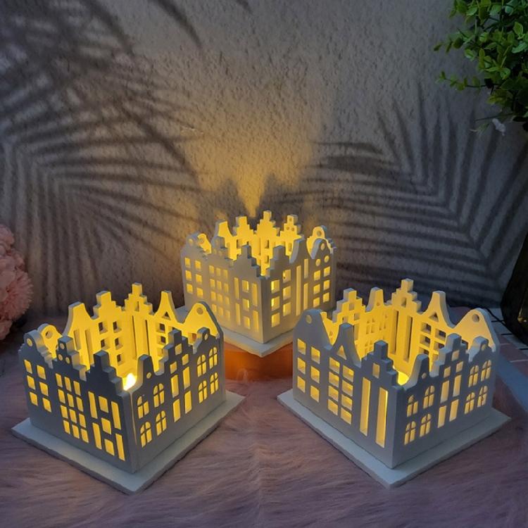 Flexible Silicone Mold Crafting Moulds Easy Demolding Moulds Gothic House Shape Candle Holder Molds Candle Base Molds