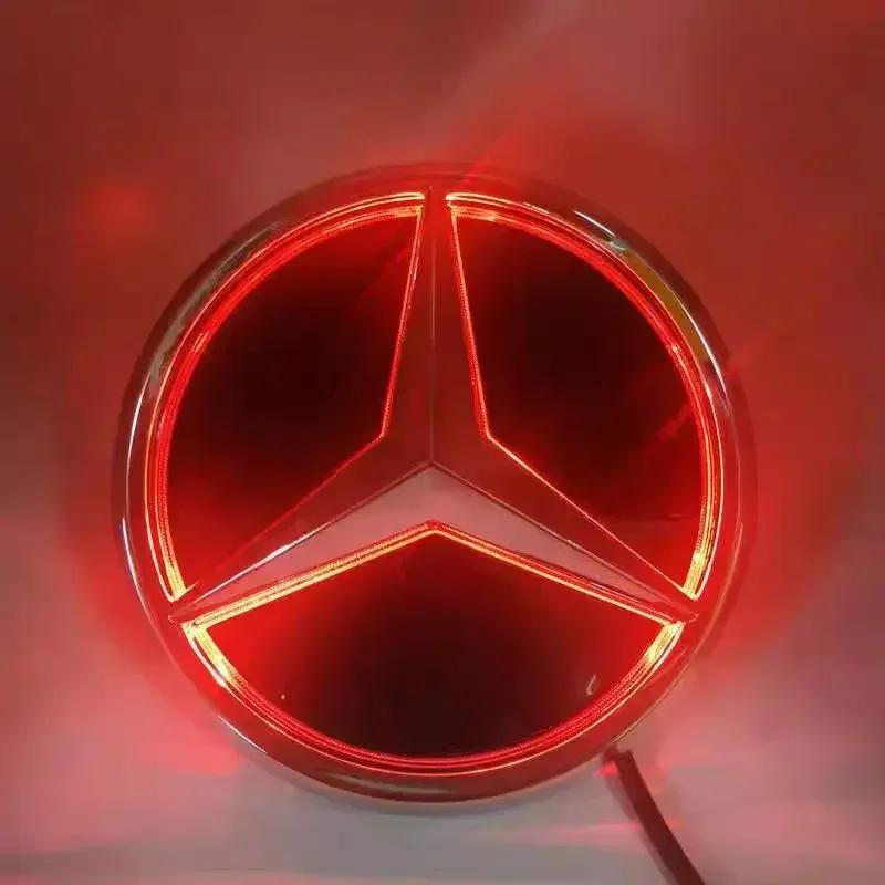 Adesivo per Auto Per Mercedes Benz Auto Griglia Anteriore Logo Luce Specchio Faccia Emblema Badge LED Luce Decorativa Luminosa Per Mercedes Ben