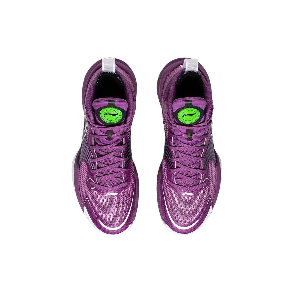 New LiNing Ultra Light Cushioning Anti Slip And Wear Resistant Mid Top Basketball Shoes Men's Freesia Purple ABAS027-16