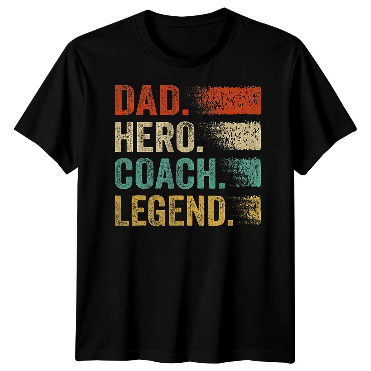 Mens Dad Hero Coach Legend Funny Fathers Day T-Shirt Tee Best Daddy Ever Papa#FD 2XL