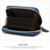 Genuine Leather Card Holder Zipper ID Credit Card RFID Blocking Slim Mini Wallet Organ Card Bag