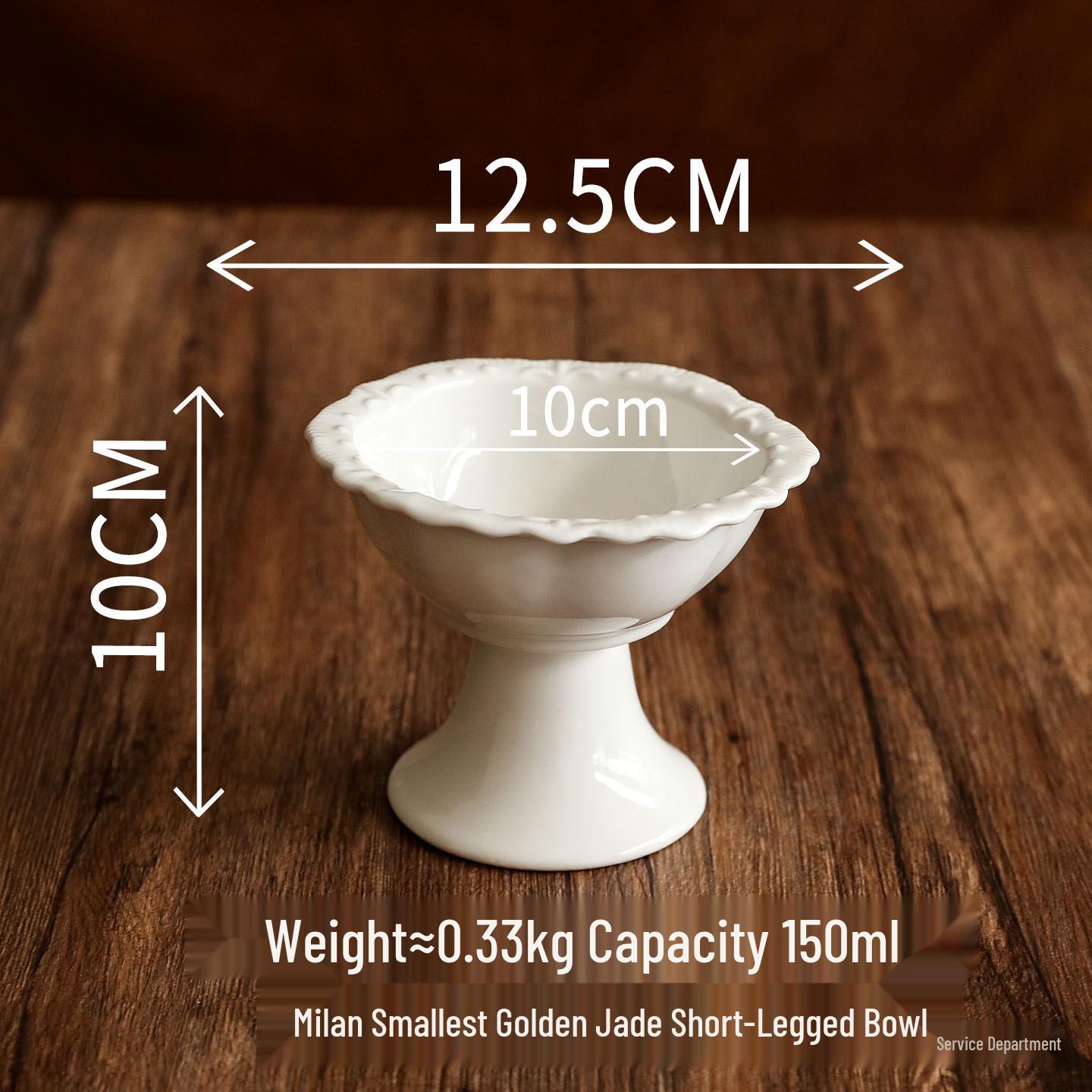 Vintage Embossed High-Footed Ceramic Plate for Fruit, Tea, Snacks, and Desserts