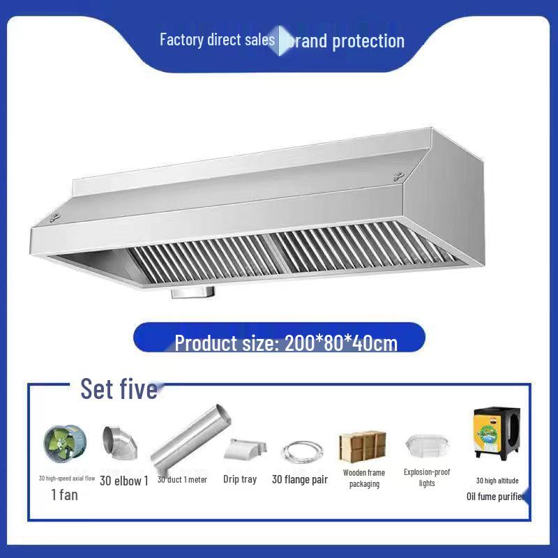Heavy-Duty Stainless Steel Range Hood Fan for Commercial Kitchens