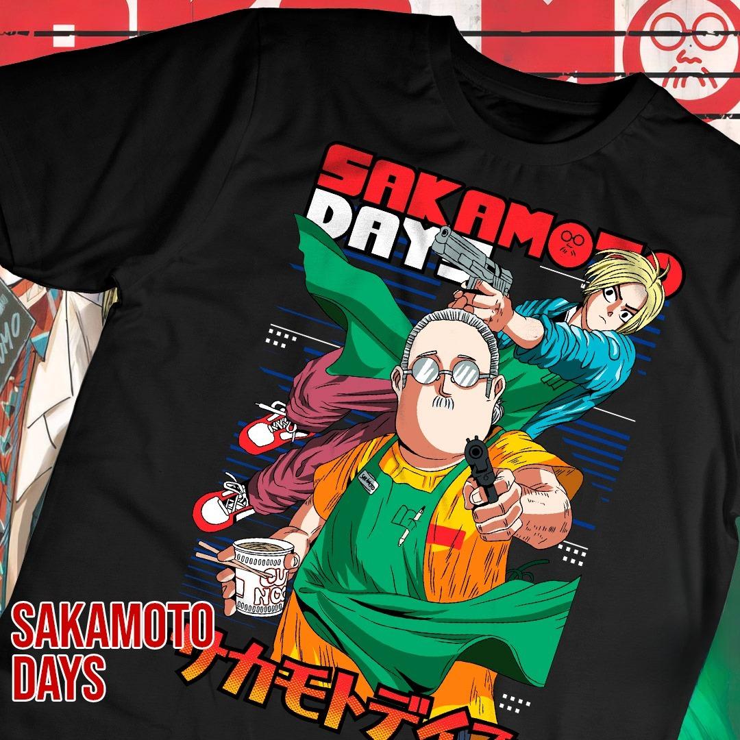 

Sakamoto Days Японское Аниме Хлопковая Футболка с Принтом в Виде Узора Ретро Мужская Женская Детская Повседневная Свободная Уличная Одежда Топ Футболки 4XL