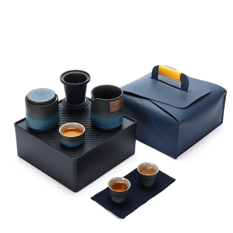Travel Tea Set Car Outdoor Portable Ceramic Kuaike Cup Tea Can Complete Set Company Business Gifts