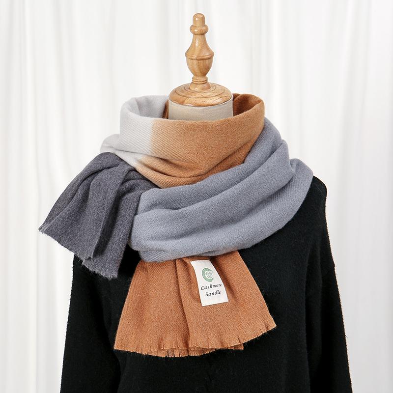 245G Thick Gradient Pashmina Shawl Scarf Autumn Winter Warm Wraps Like Cashmere Like Scrves High Quality Scarf