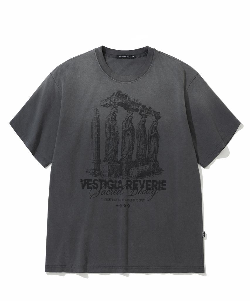 NOT4NERD 4 Effigy Bleach Washed T-Shirts - Charcoal