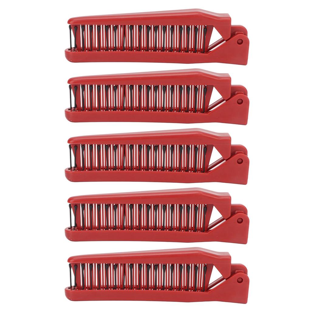 10pcs Foldable Hair Comb Portable Shaping Multi Functional Folding Comb for Hairdressing Red