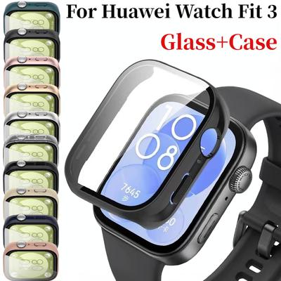 HD Glass+Case For Huawei Watch Fit 4/3 All-around Anti-scratch Frame Screen Protective Shell Huawei Watch Fit 4 Pro Bumper Cover