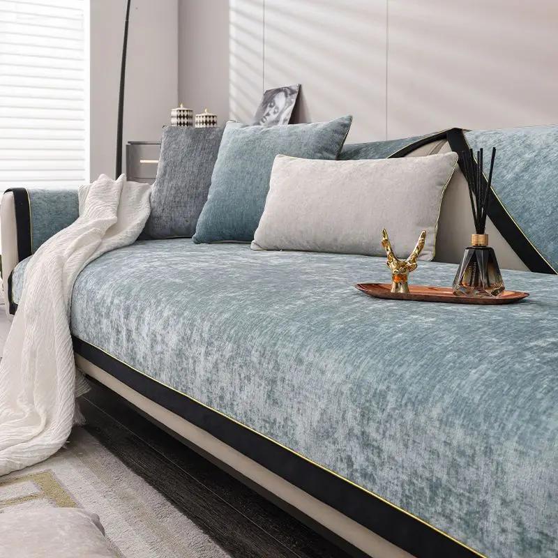 

Роскошный чехол для дивана, нескользящий чехол для дивана, четырехсезонные универсальные чехлы для диванов для гостиной, черный защитный коврик для домашних животных и собак 70x70cm 1pcs