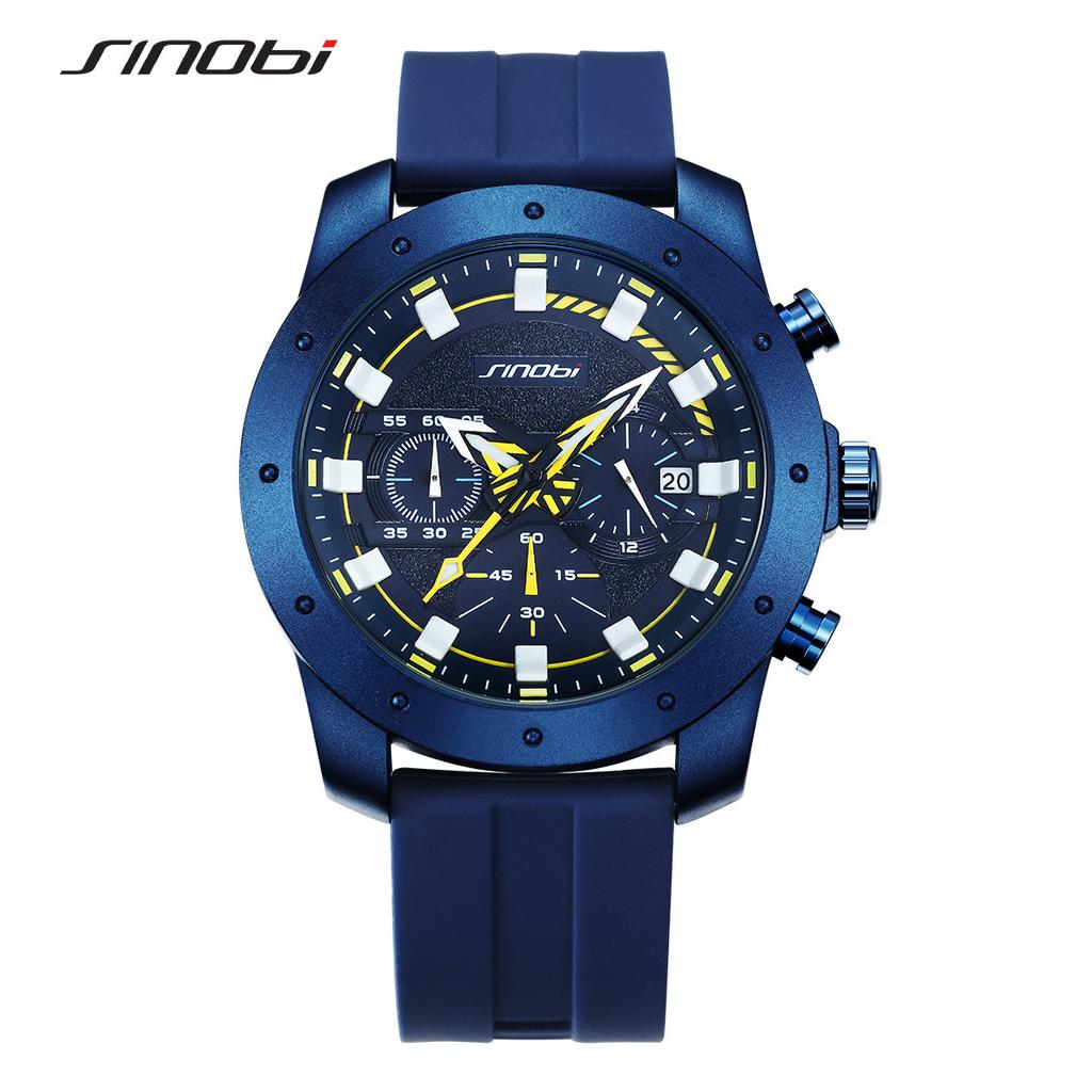 Men'S Watch Silicone Strap Multifunctional Quartz Watch Fashion Student Watch Waterproof Men'S Watch