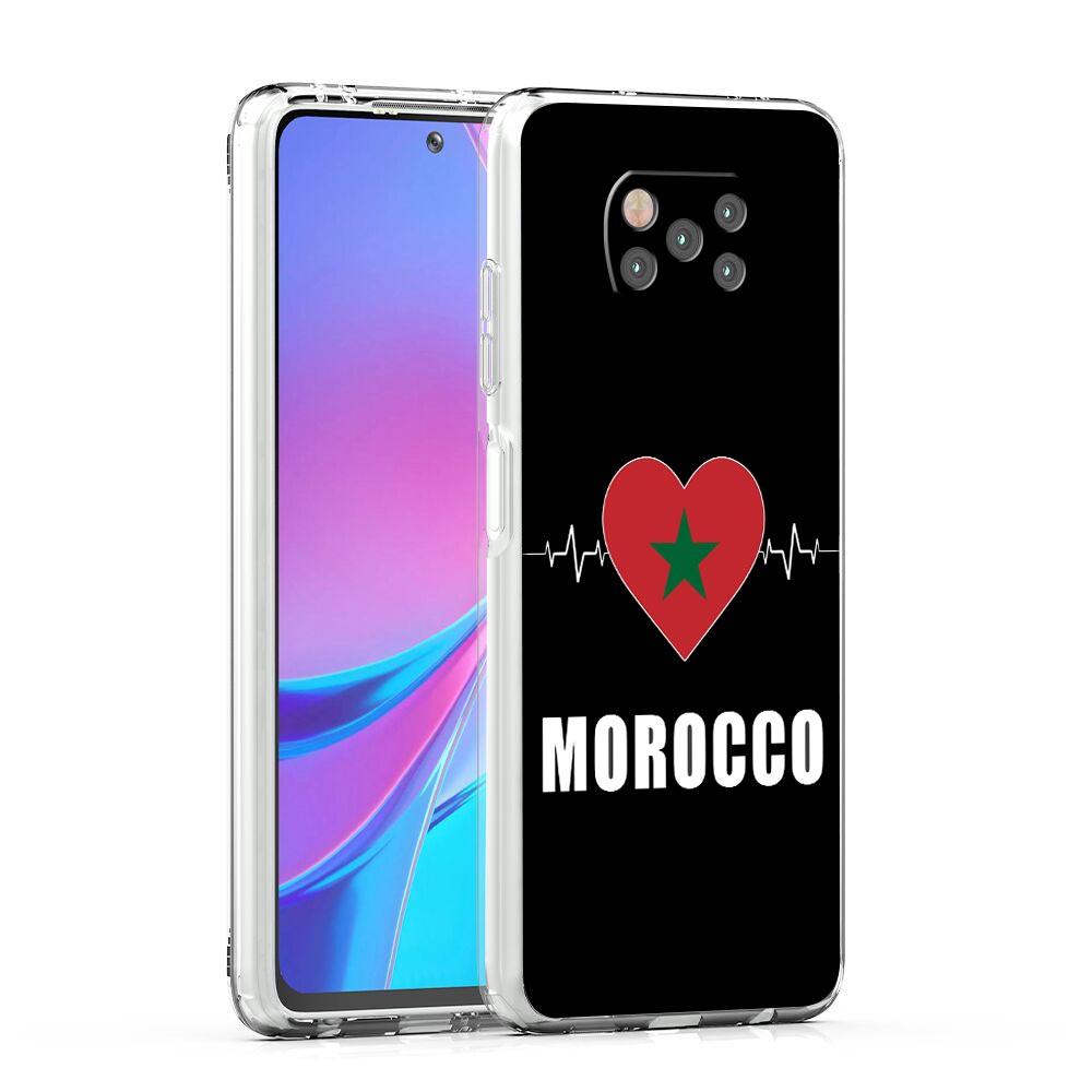 Morocco Flag Soccer Phone Case For Xiaomi Poco X3 NFC F3 M3 X4 X5 Pro 5G Mi 11 12 Lite Ultra 11T 11X 12T Pro 11i Clear Cover