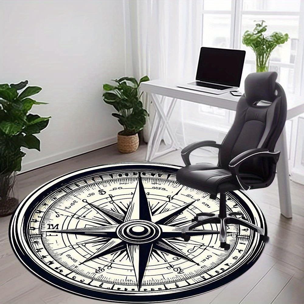 1 Piece Compass Round Rug Suitable For Living Room Bedroom And Kitchen Home Decoration Room Decoration Gift For Friends And Family