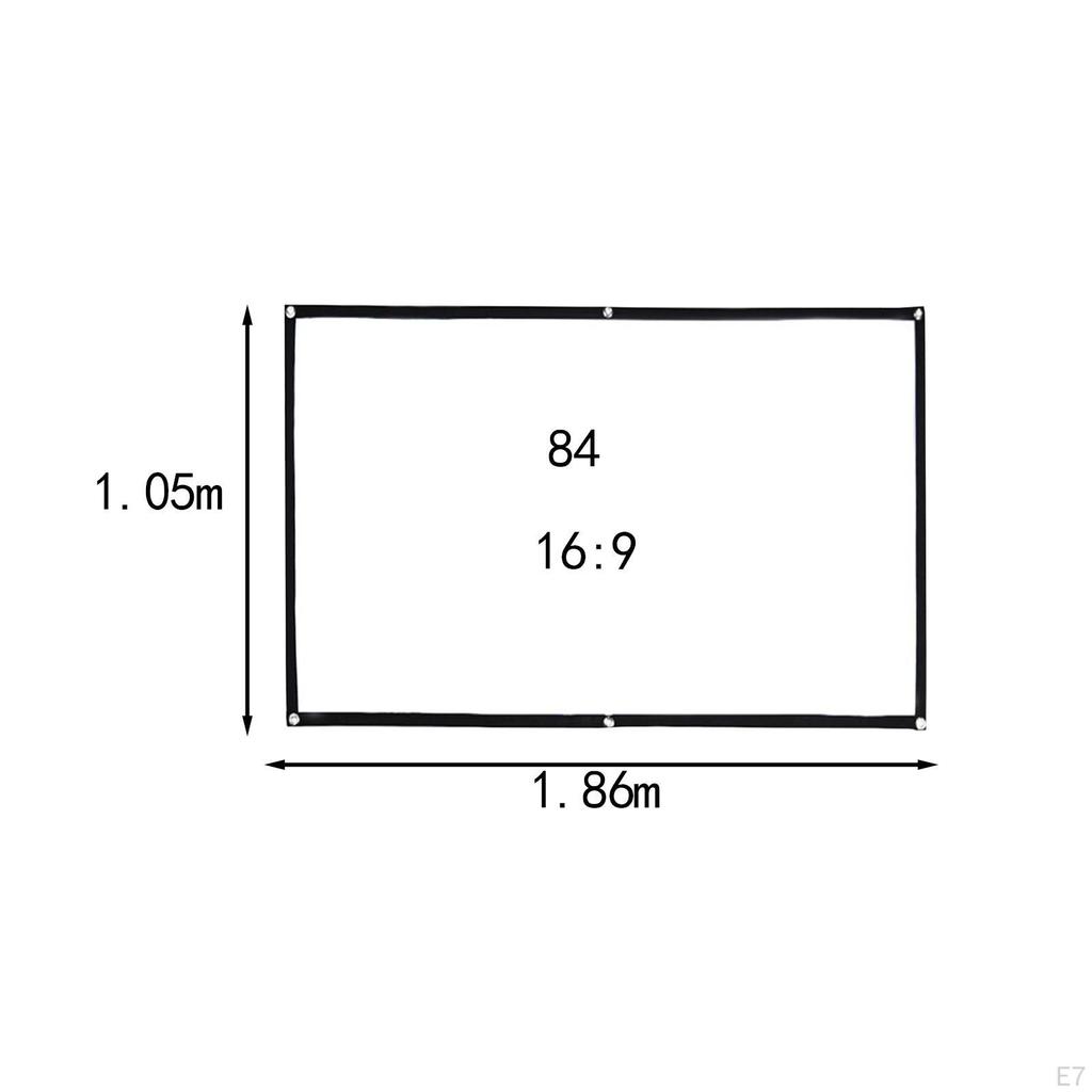 16:9 Projection Screen for Movie , Easy Setup White Curtain Outdoor And Indoor Use