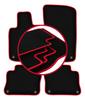 Alfombrillas de terciopelo con borde rojo para: Porsche Panamera fastback (2009-2016)